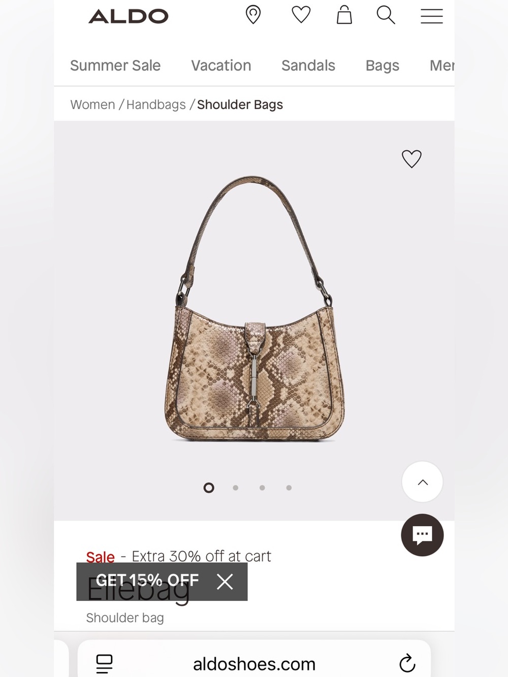Snake Print Shoulder Bag ALDO